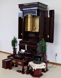 創価学会 会館型 電動中古仏壇 543 ワインレッド紫檀色 発売致しました！