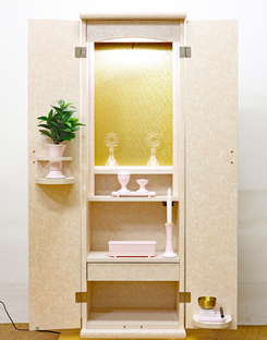 創価学会 アウトレット 家具調仏壇 「スマート」 ピンク：大阪のお客様にご注文頂きました。