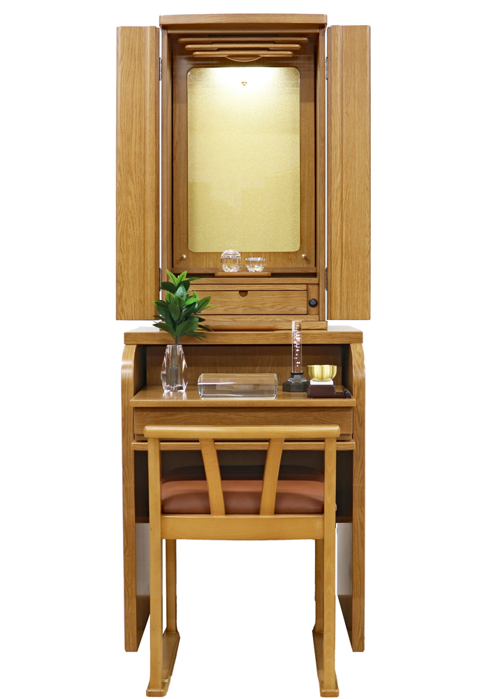 創価学会 イス付き家具調仏壇 「チャンス 椅子型」 ナラ：新発売しました。