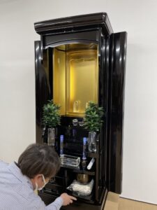 創価中古仏壇1228:「グレース・黒檀」撮影：まもなく商品販売したます！