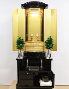 創価学会 厨子型仏壇 「風」黒塗り 匠型 蒔絵入 :現品限り超大特価：販売開始しました