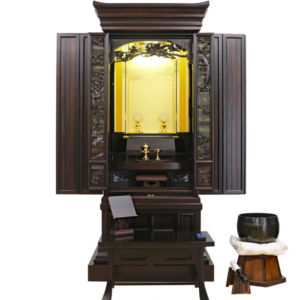 創価学会中古仏壇 1407 「51 本黒檀 尾長鳥」 徳島県産発売！