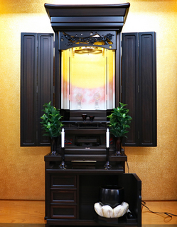 創価学会 厨子型収納仏壇 中古仏壇 719 :金剛堂19本黒檀