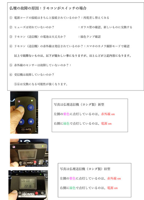 ヨシダ製　リモコン送信機の仏壇故障原因リスト.jpgのサムネイル画像