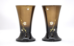 創価学会 ：華型コハクボカシ ユリ彫金 花立 4.5寸 2個セット高岡銅器製/ご注文頂きました。