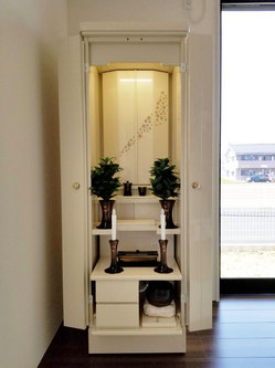 創価学会 家具調 中古仏壇 911 フロート パールホワイト：５・３記念に納品させていただきました！