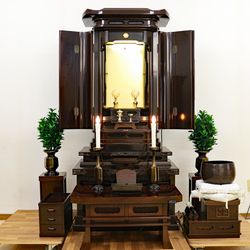 創価学会 厨子型中古仏壇 943 徳島仏壇 経机・花台・リン台付：発売しました！