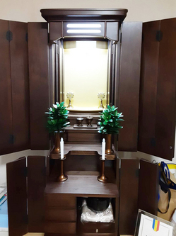 創価学会 家具調仏壇 「エトラント」 ウォールナット：埼玉県から無事到着のメッセージが届きました