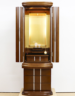 創価学会 家具調仏壇 「チェンジ」 下台付 ダークオーク:納品させていただきました