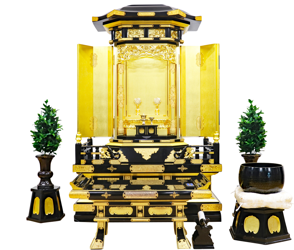 創価学会 個人会館用中古仏壇 1082　4尺黒塗:発売