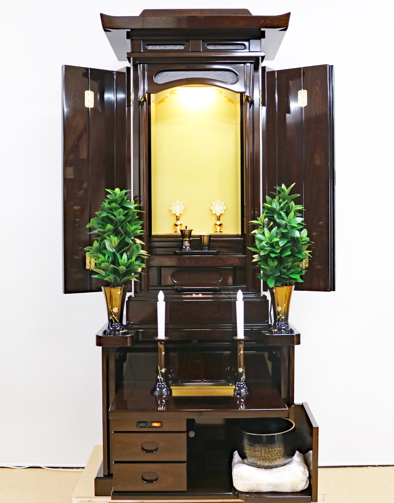 アウトレット大特価品 創価学会 厨子型仏壇 「勝利 1型」 鉄刀木:上質仕上げ：最後の１本になりました。