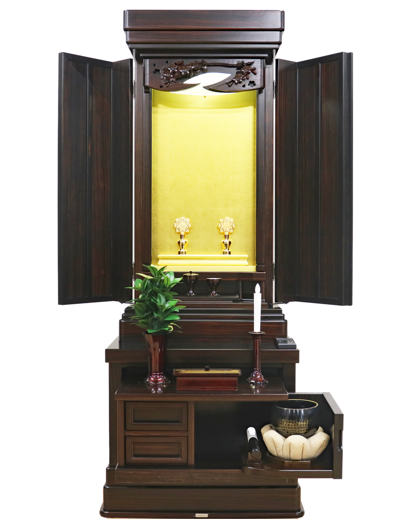 創価学会 厨子型 中古仏壇 1130 15号黒檀正三方：発売しました！