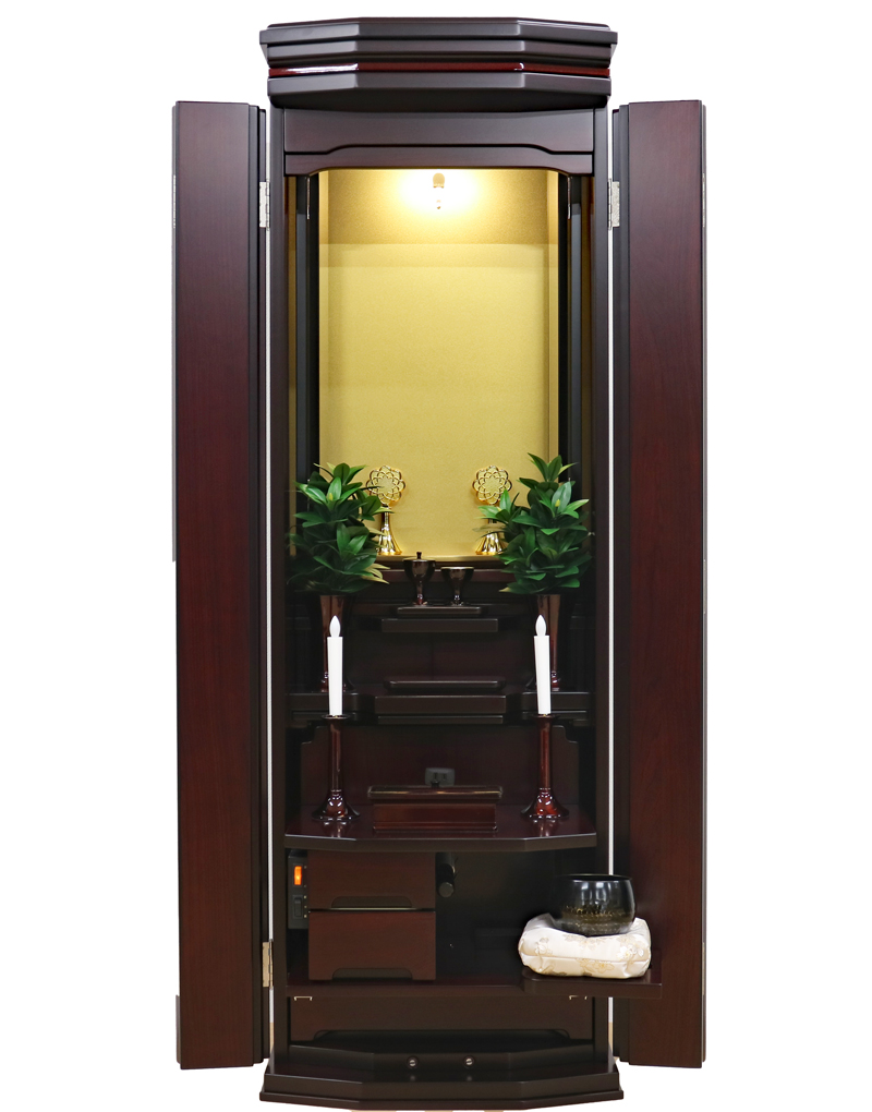 創価学会 家具調仏壇 「輝」 紫檀 艶無し仕様：ツヤ無しで新発売しました。