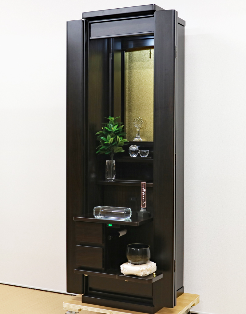 創価学会 家具調仏壇 「イクシア」 黒檀 電動：自分らしく！