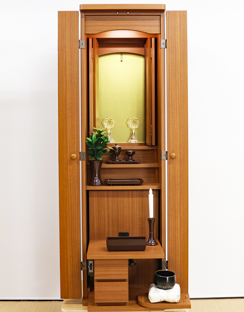 創価学会 家具調仏壇 「セリオ」 オーク 手動：展示在庫終了：次回販売時に仕入れ値上げのため１５％値上がりします。ごめんなさい！