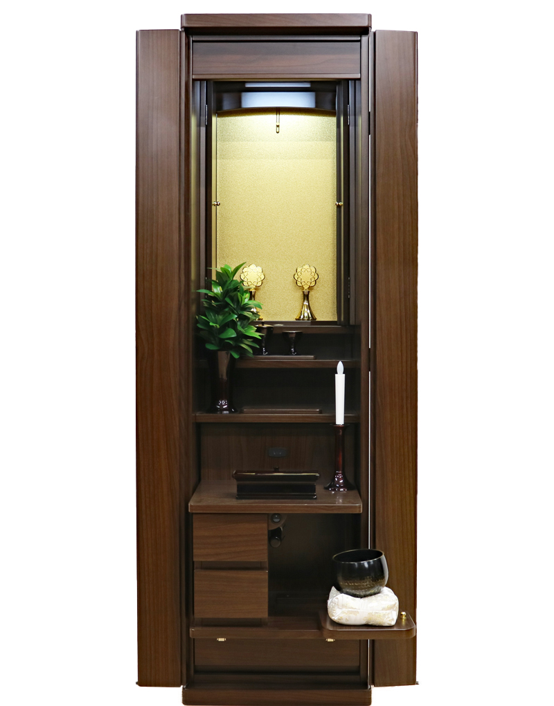 創価学会 家具調仏壇 「イクシア」 ウォールナット 電動：仏具セットをプラスできるのですか？