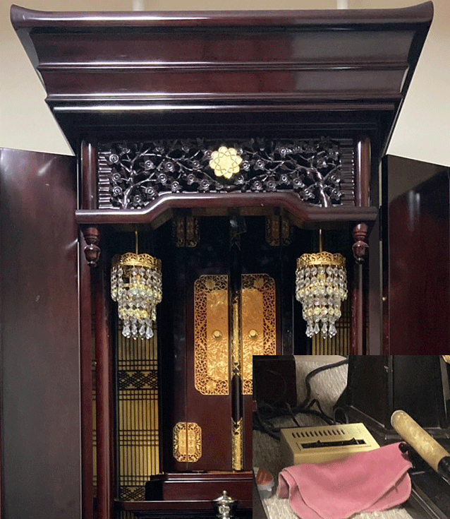 創価中古仏壇買い取り：対象外の仏壇とスイッチになります。買い取り規定は写真で査定させて頂いております