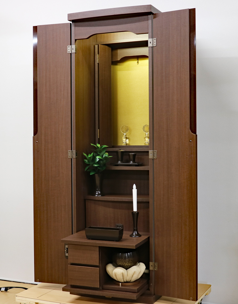 創価学会 家具調 中古仏壇 1195 ブラウン：ご覧の意客様より当店をご評価いただきました。