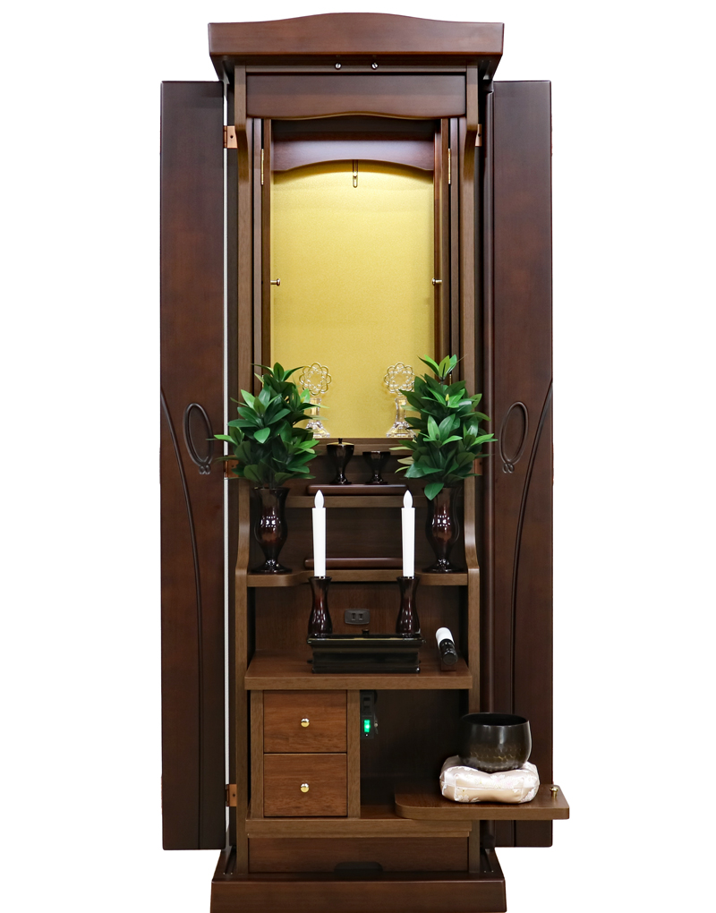 創価学会 家具調 中古仏壇 1218 ラックス ダーク：発売しました！超お買い得モデルです！