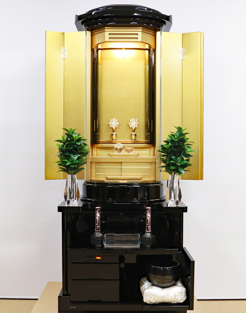 創価学会 厨子型仏壇 「風」黒塗り 匠型 蒔絵入 :現品限り超大特価：販売開始しました