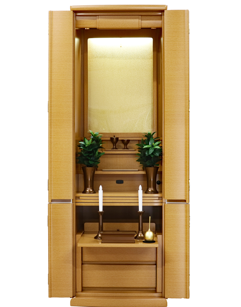 創価学会 家具調仏壇 「メイビス」 ライト：無事納品され新たな歓喜のスタートをされ喜びの設置画像を頂きました。