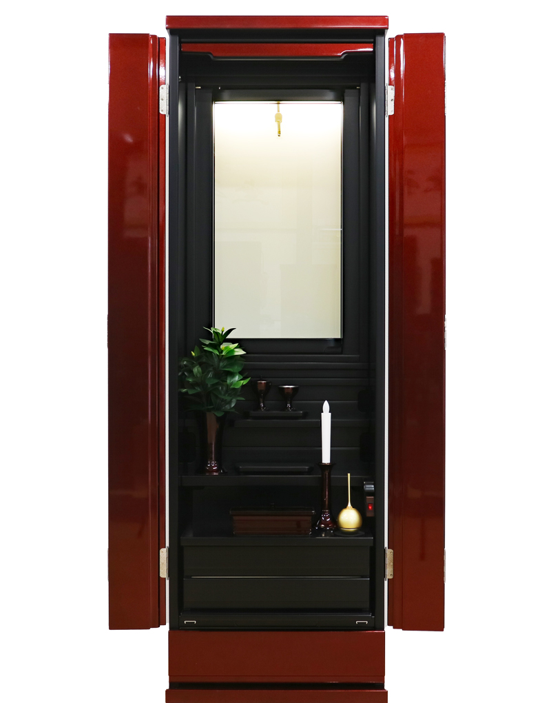 2025年新商品 創価学会 家具調仏壇 「楓」 ワインレッド×マットブラック:桜梅桃李.comより発売しました！