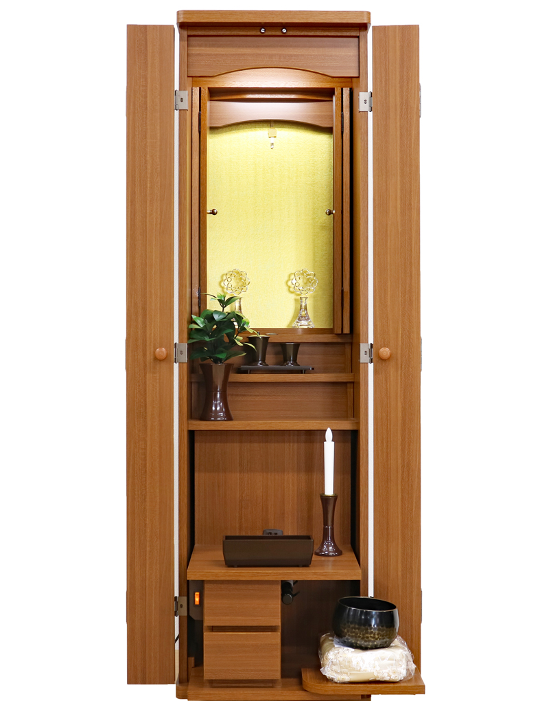 創価学会 家具調 中古仏壇 1302 「セリオ」 オーク 手動厨子扉：桜梅桃李.comから発売！