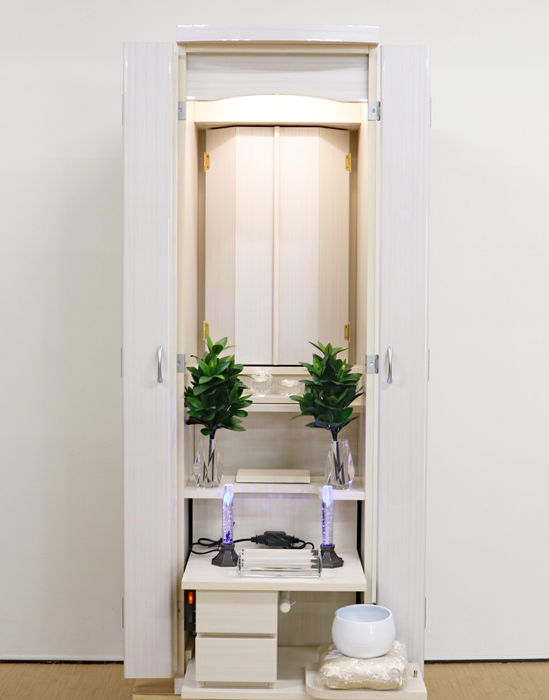 創価学会 家具調 中古仏壇 1316 アルバ ホワイト:使用期間わずか4年！美品中古仏壇：桜梅桃李.comから発売！