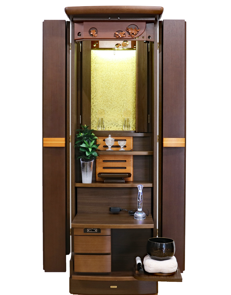 【入荷情報】欄間に咲く桜が美しい金剛堂製中古1231｜三方開きの扉で心ゆくまでご本尊様と対話を