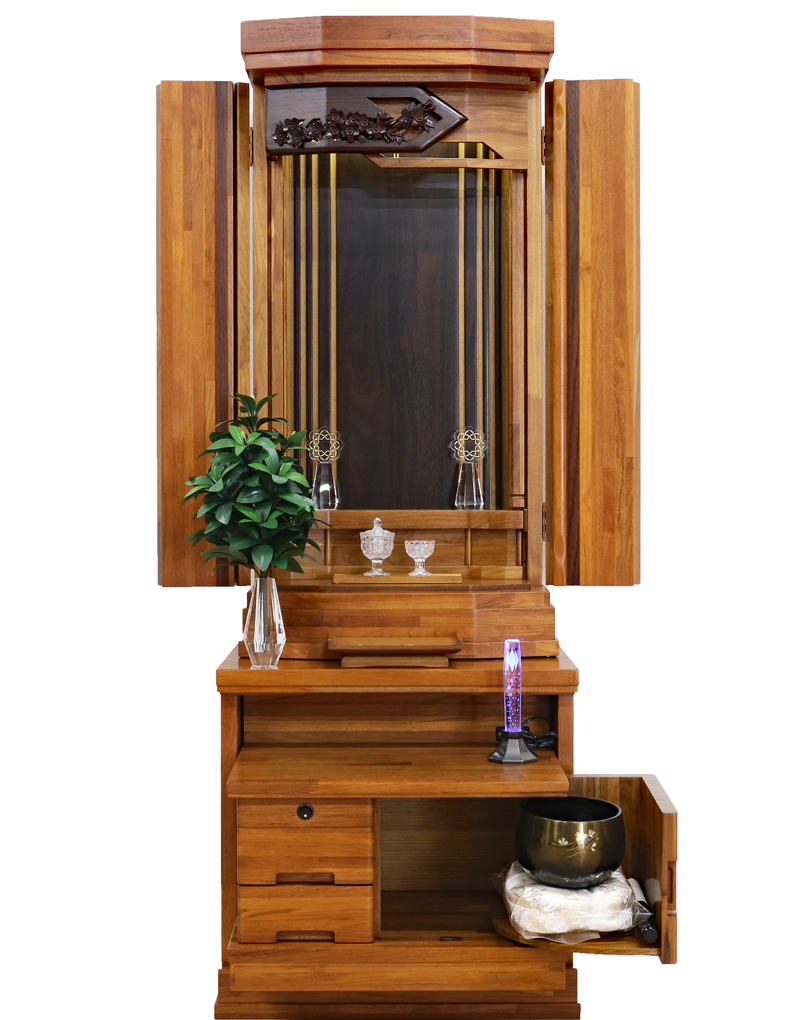 創価学会 中古仏壇 1327 チーク無垢 花包み:桜梅桃李.COMから発売しました！