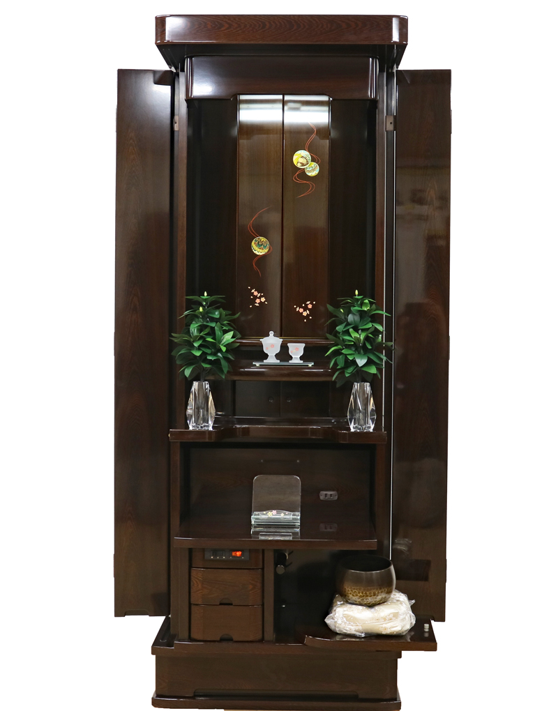 【大切に使われた一台】創価学会 中古仏壇 1341。美しい蒔絵、特装様もゆったりの内開き構造。拠点での使用にも最適です。