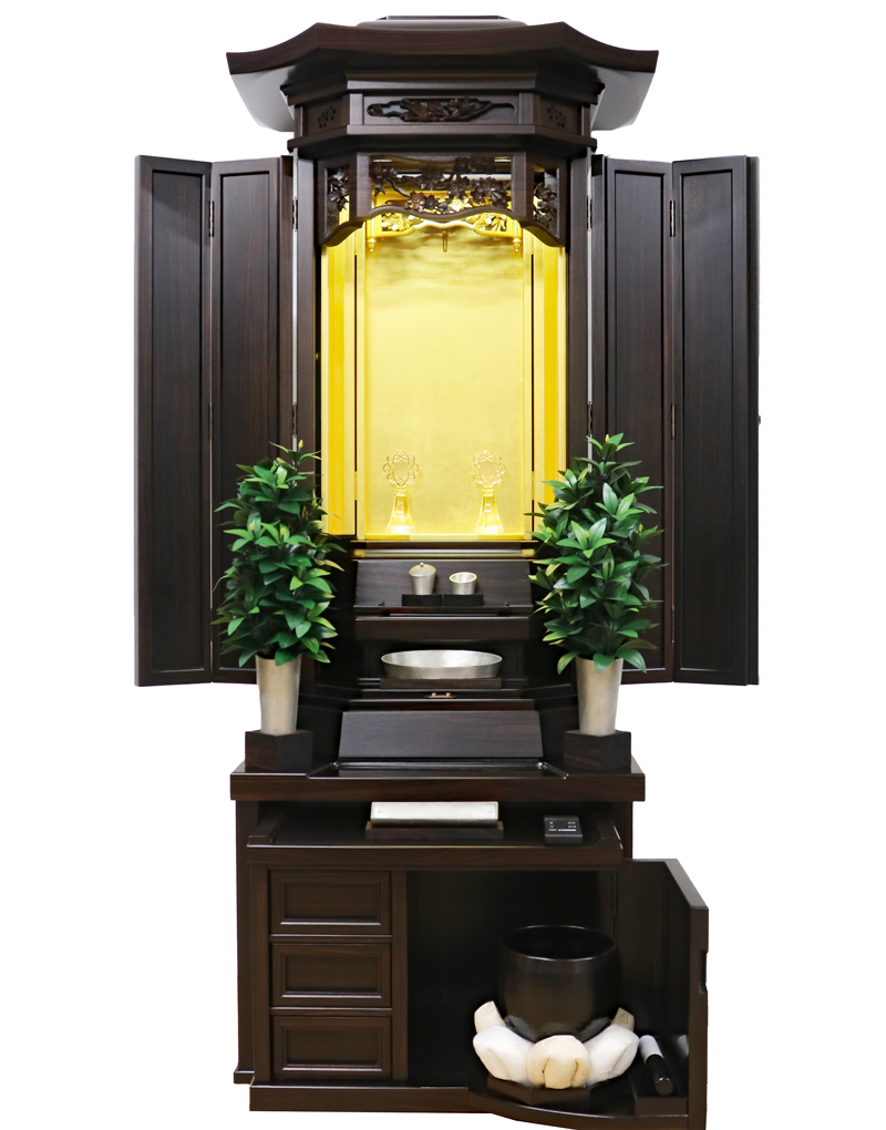 【「仏壇で祈りが変わる」は本当です】創価学会 中古仏壇 1342。金剛堂の誇りが宿る黒檀厨子型。自然と御本尊に向かう、まさに芸術品。