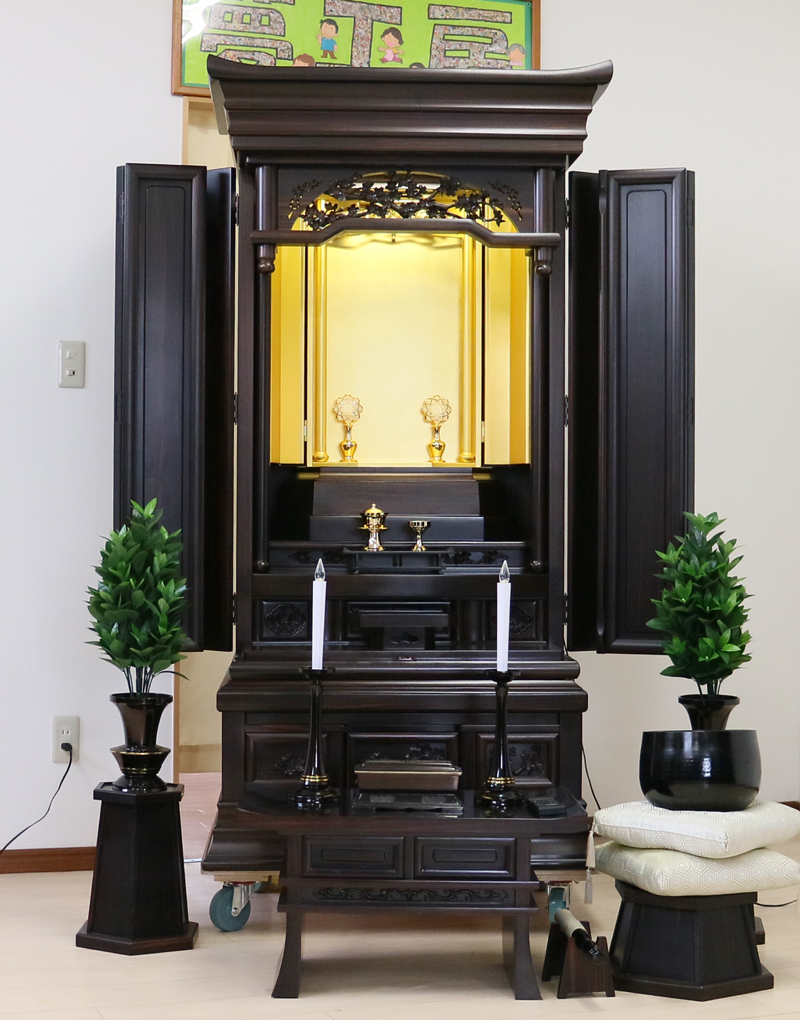 創価学会厨子型仏壇会館型金剛桜25　本黒檀本金箔　会場・拠点に最適　570　創価学会仏壇最安値激安　桜梅桃李.comより発売