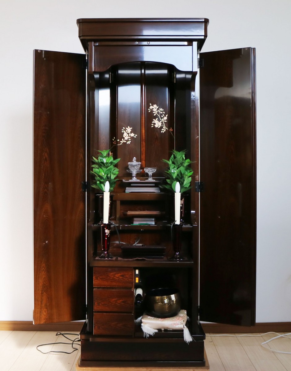 創価学会　家具調中古仏壇514　宝塔タガヤサンしだれ桜