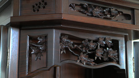 創価学会仏壇専門店桜梅桃李.com 創価学会厨子型中古仏壇540　金剛堂　櫻彫刻　選び方