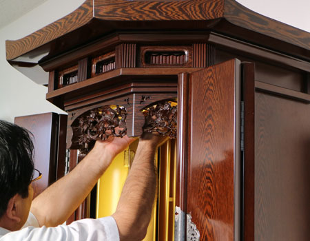 創価学会  本格厨子型中古仏壇 561「大河　収納経机型タガヤサン」定価￥2450,000-　創価学会仏壇専門店桜梅桃李.com　地区拠点個人会館に最適激安最安値