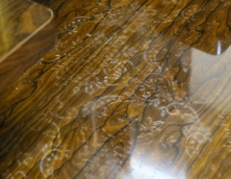 (こちらをカバーするため、ビニールフエルトの新品をお付けいたします。)