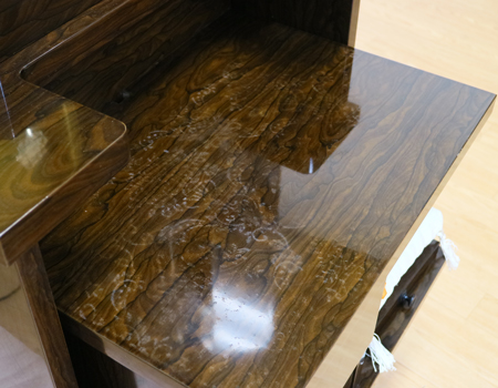 (こちらをカバーするため、ビニールフエルトの新品をお付けいたします。)