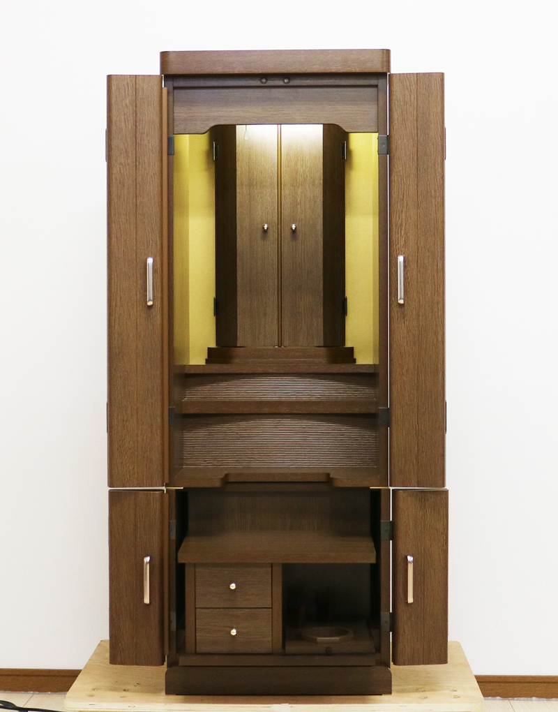 創価学会格安B級仏壇　家具調仏壇　二段重ね仏壇　洋室　和室に最適　最安値　格安　桜梅桃李.comから一点限りの大放出