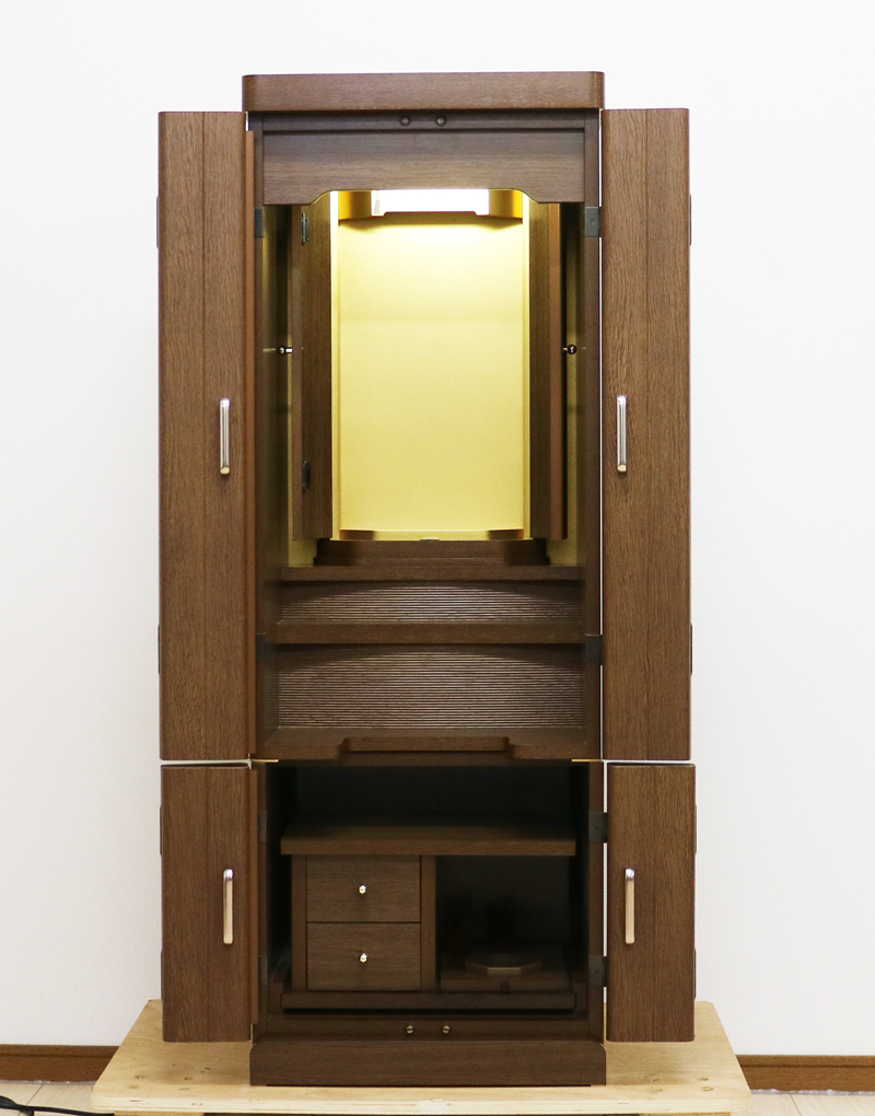 創価学会格安B級仏壇　家具調仏壇　二段重ね仏壇　洋室　和室に最適　最安値　格安　桜梅桃李.comから一点限りの大放出