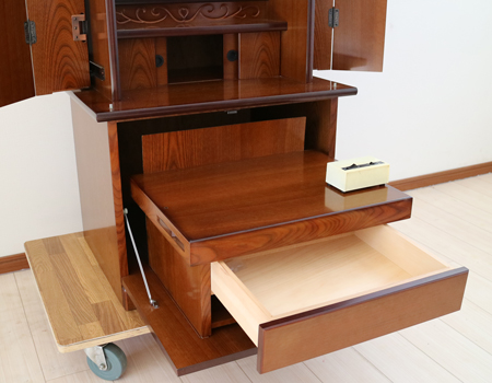 創価学会家具調中古仏壇B596　家具調仏壇　ケヤキ　欅　お買い得　アウトレット