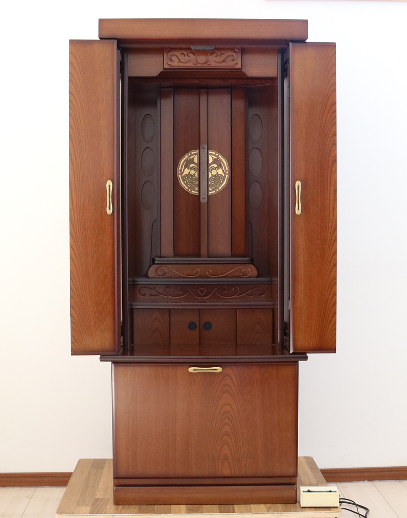 創価学会家具調中古仏壇B596　家具調仏壇　ケヤキ　欅　お買い得　アウトレッ