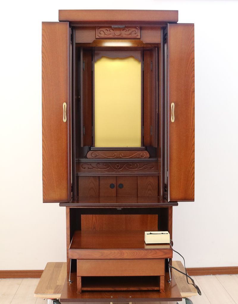 創価学会家具調中古仏壇B596　家具調仏壇　ケヤキ　欅　お買い得　アウトレット