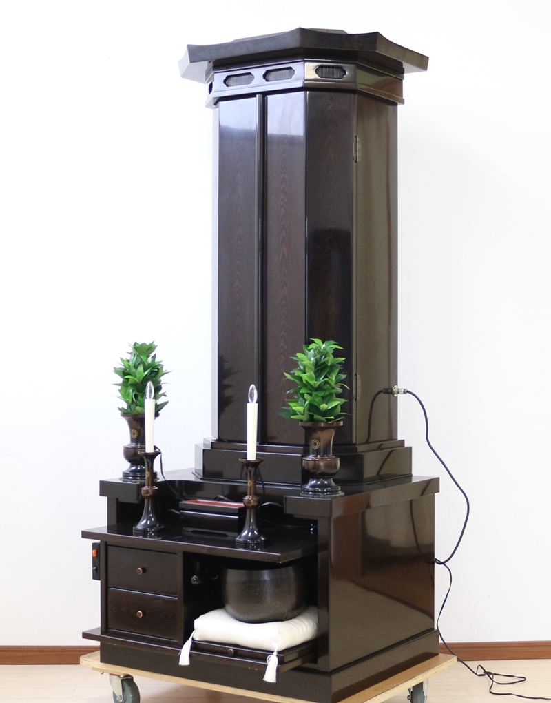 創価学会 厨子型収納仏壇 中古仏壇　617　額縁ガラスカバー