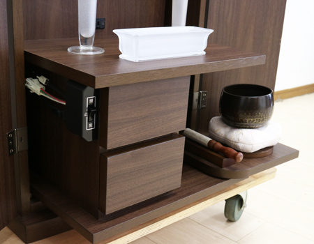 収納経机・収納スライド式リン台