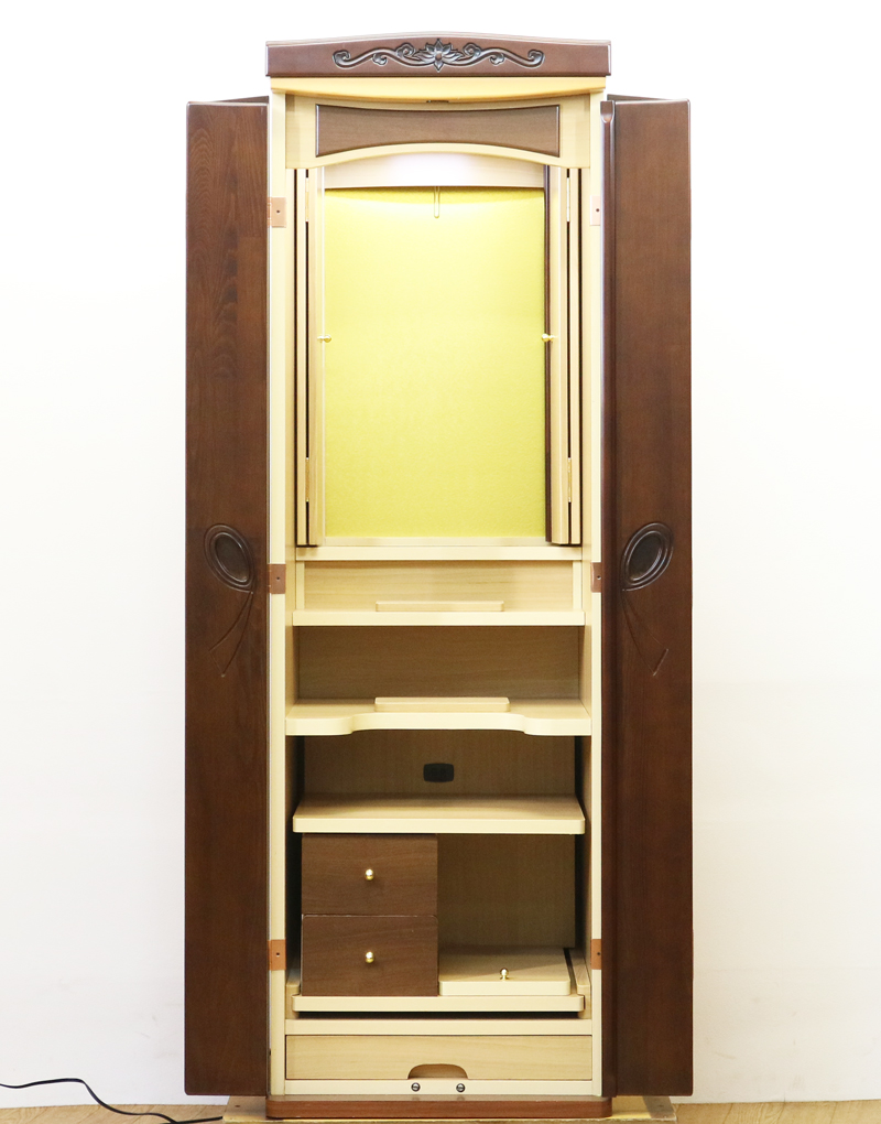 創価学会仏壇専門店桜梅桃李.comより創価学会家具調中古仏壇697リボンツートンを発売致します。