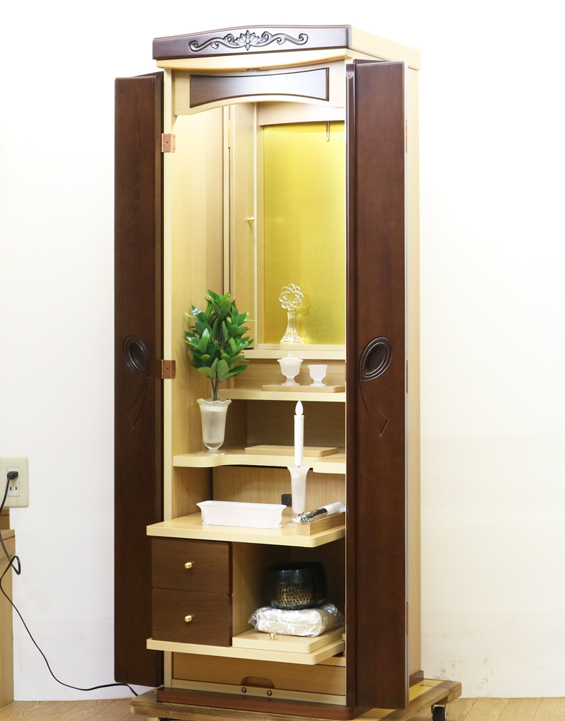 創価学会仏壇専門店桜梅桃李.comより創価学会家具調中古仏壇697リボンツートンを発売致します。