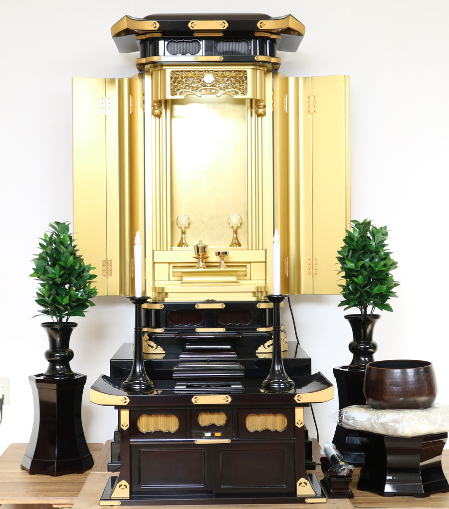 ●中古仏壇販売中● 創価学会 厨子型 中古仏壇 B721 【正徳 58-26 黒塗り】｜仏壇革命