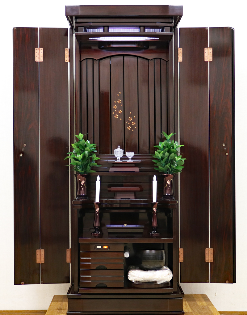 創価学会仏壇専門店桜梅桃李.comより創価学会家具調中古仏壇753紫檀ゆうぶつだん「遥」押し込みを発売致します。