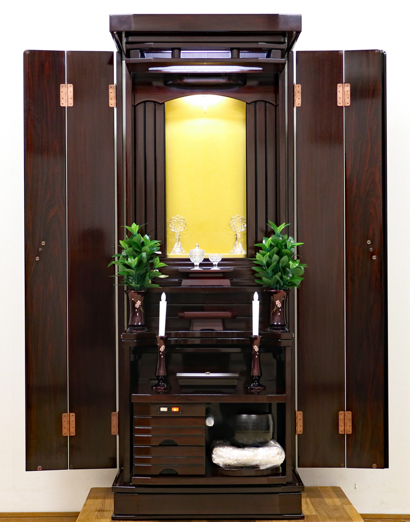 創価学会仏壇専門店桜梅桃李.comより創価学会家具調中古仏壇753紫檀ゆうぶつだん「遥」押し込みを発売致します。